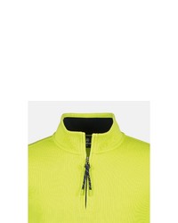 gelbgrüner Pullover mit einem Reißverschluss am Kragen von LERROS