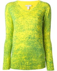 gelbgrüner Pullover mit einem Rundhalsausschnitt von Adidas SLVR