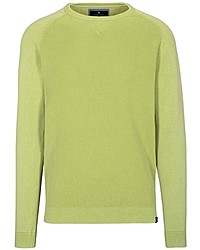 gelbgrüner Pullover mit einem Rundhalsausschnitt von BASEFIELD