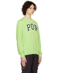 gelbgrüner Pullover mit einem Rundhalsausschnitt von Pop Trading Company