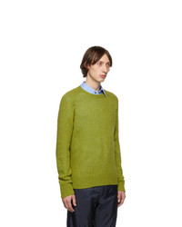 gelbgrüner Pullover mit einem Rundhalsausschnitt von Prada