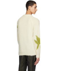 gelbgrüner Pullover mit einem Rundhalsausschnitt von Erdem