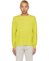 gelbgrüner Pullover mit einem Rundhalsausschnitt von Zegna