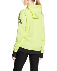 gelbgrüner Pullover mit einer Kapuze von adidas