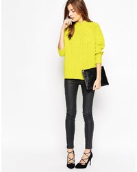 gelbgrüner Pullover von French Connection