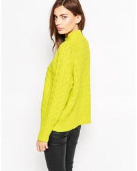 gelbgrüner Pullover von French Connection