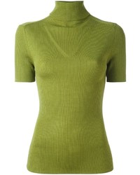 gelbgrüner Strick Pullover