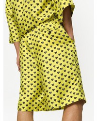 gelbgrünes bedrucktes Kurzarmhemd von Dolce & Gabbana