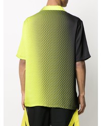 gelbgrünes bedrucktes Kurzarmhemd von Marcelo Burlon County of Milan