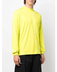 gelbgrünes bedrucktes Langarmshirt von adidas