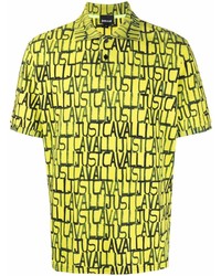 gelbgrünes bedrucktes Polohemd von Just Cavalli