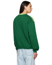 gelbgrünes bedrucktes Sweatshirt von Drôle De Monsieur