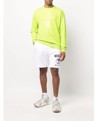 gelbgrünes bedrucktes Sweatshirt von Moschino