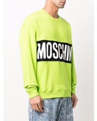 gelbgrünes bedrucktes Sweatshirt von Moschino