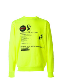 gelbgrünes bedrucktes Sweatshirt von McQ Alexander McQueen