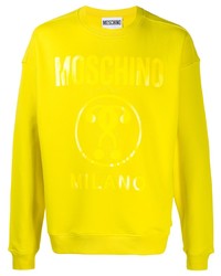 gelbgrünes bedrucktes Sweatshirt von Moschino