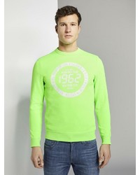 gelbgrünes bedrucktes Sweatshirt von Tom Tailor