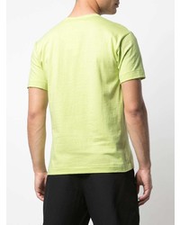 gelbgrünes bedrucktes T-Shirt mit einem Rundhalsausschnitt von Comme Des Garcons Play