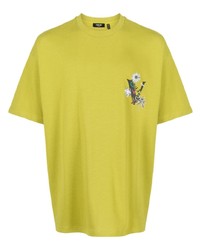 gelbgrünes bedrucktes T-Shirt mit einem Rundhalsausschnitt von FIVE CM