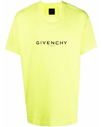 gelbgrünes bedrucktes T-Shirt mit einem Rundhalsausschnitt von Givenchy