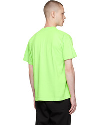 gelbgrünes bedrucktes T-Shirt mit einem Rundhalsausschnitt von Stray Rats
