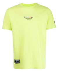 gelbgrünes bedrucktes T-Shirt mit einem Rundhalsausschnitt von Izzue