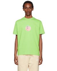 gelbgrünes bedrucktes T-Shirt mit einem Rundhalsausschnitt von Jacquemus