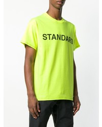 gelbgrünes bedrucktes T-Shirt mit einem Rundhalsausschnitt von United Standard