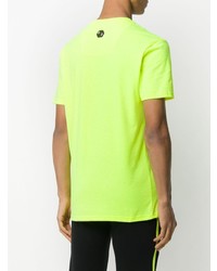 gelbgrünes bedrucktes T-Shirt mit einem Rundhalsausschnitt von Philipp Plein
