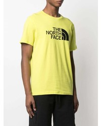 gelbgrünes bedrucktes T-Shirt mit einem Rundhalsausschnitt von The North Face