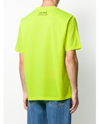 gelbgrünes bedrucktes T-Shirt mit einem Rundhalsausschnitt von Calvin Klein Jeans Est. 1978