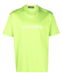 gelbgrünes bedrucktes T-Shirt mit einem Rundhalsausschnitt von Mastermind World