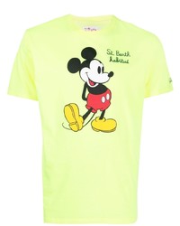 gelbgrünes bedrucktes T-Shirt mit einem Rundhalsausschnitt von MC2 Saint Barth