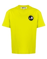 gelbgrünes bedrucktes T-Shirt mit einem Rundhalsausschnitt von McQ Alexander McQueen