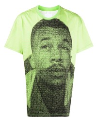 gelbgrünes bedrucktes T-Shirt mit einem Rundhalsausschnitt von Napa By Martine Rose