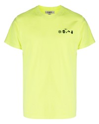 gelbgrünes bedrucktes T-Shirt mit einem Rundhalsausschnitt von Phipps