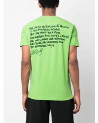 gelbgrünes bedrucktes T-Shirt mit einem Rundhalsausschnitt von DSQUARED2