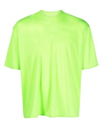 gelbgrünes bedrucktes T-Shirt mit einem Rundhalsausschnitt von Sunnei