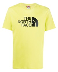 gelbgrünes bedrucktes T-Shirt mit einem Rundhalsausschnitt von The North Face