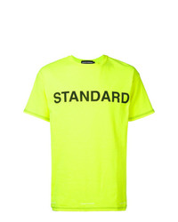 gelbgrünes bedrucktes T-Shirt mit einem Rundhalsausschnitt von United Standard