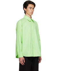gelbgrünes besticktes Langarmhemd von Recto