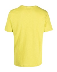 gelbgrünes besticktes T-Shirt mit einem Rundhalsausschnitt von Peuterey