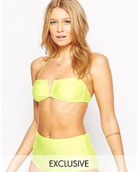 gelbgrünes Bikinioberteil von South Beach