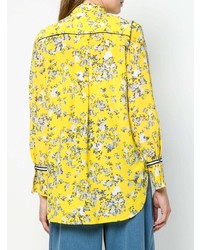 gelbgrünes Businesshemd mit Blumenmuster von Rag & Bone