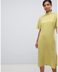 gelbgrünes gerade geschnittenes Kleid von ASOS DESIGN