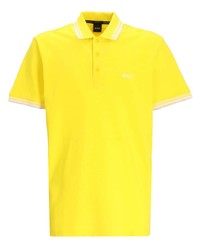 gelbgrünes horizontal gestreiftes Polohemd von BOSS