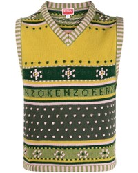 gelbgrünes horizontal gestreiftes Trägershirt von Kenzo