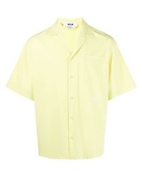 gelbgrünes Kurzarmhemd von MSGM