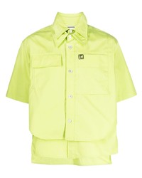 gelbgrünes Kurzarmhemd von Wooyoungmi