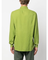 gelbgrünes Langarmhemd von Boglioli